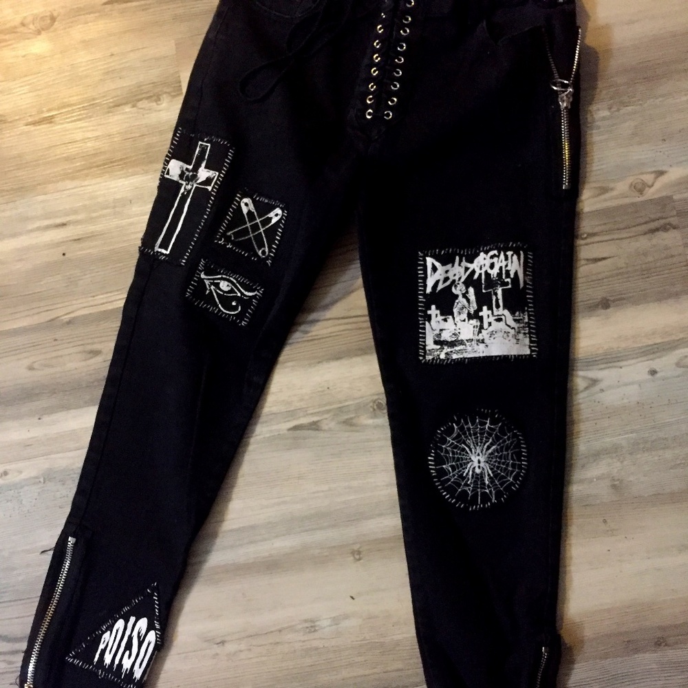 Current Mood; Dollskill Patchwork Corset Tie Jeans XL